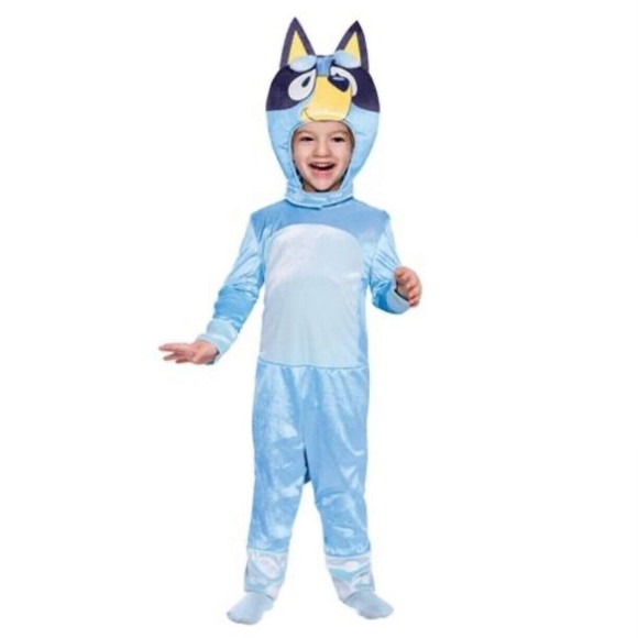 DISNEY BLUEY Halloween Costume Kids Size 3-4T Jumpsuit, Headpiece, Tail NEW
